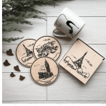 Coasters made of wood to order (set of 3 pieces in a box) - image-0